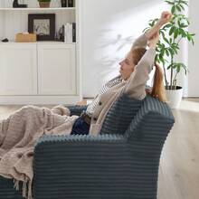 Sofa Bed Mattress - DARK GREY + Corduroy + 1 Seat - View 2