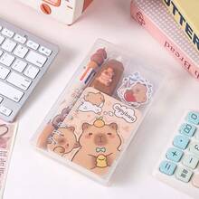 Cartoon Stationery Gift Set, Capybara Panda Multiple Notebooks, Multi-Color Pens, Correction Tape Combination, Student Back To School Gift - Multicolor - View 2