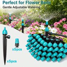 Adjustable 2-In-1 Drip Irrigation Emitter, Quick Connect Components, Easy To Connect Irrigation Pipes, Suitable For Specific 6mm Irrigation Hoses In Gardens, Lawns, And Raised Beds. - A - View 12