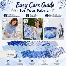 30pcs 25*25cm Hydrangea & Floral Print Fabric Set | Pre-Cut Quilt Squares, 30 Fashionable Floral Patterns, Suitable For Quilting, Patchwork, Sewing And DIY Crafts - Blue Series - View 7