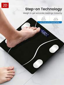1pc Digital Bathroom Scale, High Precision Weight Scale, With Backlit LCD Display, Rounded Design, Portable Design, High Aesthetic Exquisite Weight Scale, 400lbs - A - View 4