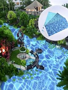 3-Color Random Shipment Wavy Pattern Water Surface Sticker, Suitable For Miniature Landscape Water Scenery, Large Architectural Models, Garden Fountain Simulation Props, Dollhouse Beach And Lake Scene Miniature Models - Multicolor - View 1