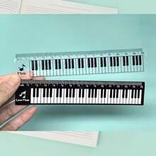 2 buah Penggaris Lurus Not Musik, Penggaris Keyboard Piano Gaya Musik Kreatif, Penggaris Dekorasi Not Musik Lucu, Hadiah Kreatif untuk Pecinta Musik, Penggaris Lurus Kunci Piano Hitam Putih, Penggaris Lurus Skala Garis Staf, Hadiah untuk Guru Musik, Alat Kantor Praktis - Berbagai gaya - View 1