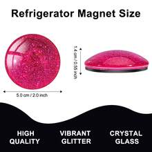 4Pcs Glitter Fridge Magnets Gift Box Set, Dreamy Ocean Starry Sky Round Refrigerator Magnets, Sparkling Shiny 4‑Color Decorative Magnets For Kitchen Home Cabinet Ornament, Holiday Present - 4 Pieces - View 3