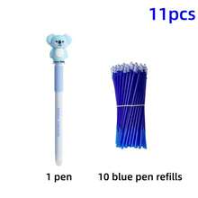 11pcs Erasable Neutral Pen Set, Includes 1 Pen + 10 Refills (Blue Ink), Pen Body With Built-In Eraser. Suitable For Note-Taking, Daily Writing, High-Quality Office And Student Stationery, Great Birthday Gift - Multicolor - View 19