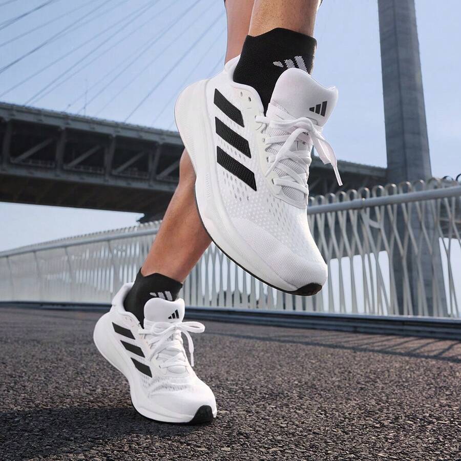 Adidas RESPONSE SUPER M Mesh Running Shoes JI4625 - Black and White - View 1