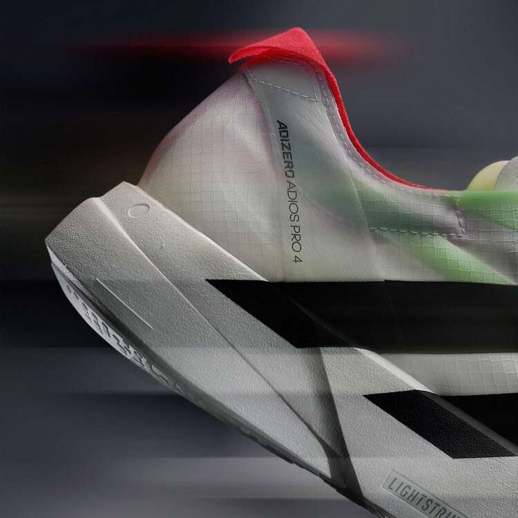 Adidas ADIZERO ADIOS PRO 4 超輕量透氣吸濕緩震專業競賽馬拉松碳板跑鞋 JR1094 - 白色 - 查看 9