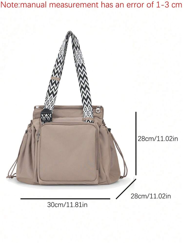1pc Multi-Purpose Mommy Bag, Large Capacity Tote Bag & Backpack, Unisex, Suitable For Daily Use, Shopping And Travel, Note: Shoulder Strap Color Random - Coffee - View 9