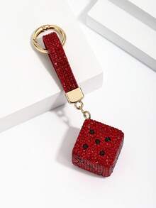 Hot-Selling New DIY Handmade Cute 3D Rhinestone Colorful Dice Keychain, Creative Rhinestone Dice Car Key Book Bag Pendant, Mother's Day Gift, Gift For Girlfriend, Bag Decoration Charm, Holiday Creative Gift, Event Gift, Suitable For Daily Use - Multicolor - View 4