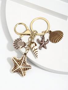 Hot-Selling New Handmade DIY Creative Marine Life Realistic Resin Shell & Conch Keychain, 1pc Cute Ocean Style Heart Shell & Conch Keychain Pendant, Women's Bag & Key Keychain Charm, Event Gift, Suitable For Daily Use, Gift For Best Friends - Multicolor - View 9