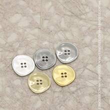 10 PCS 11/15/18/20/23mm 11-23mm Vintage Asymmetrical Textured Minimalist Asymmetric Wavy Metal Buttons, Suitable For Shirts, Suits, Asymmetric Stitching, Knit Cardigans, Four-Hole Buttons - Irregular Corrugated Surface - View 2