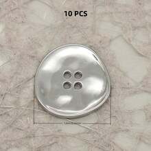 10 PCS 11/15/18/20/23mm 11-23mm Vintage Asymmetrical Textured Minimalist Asymmetric Wavy Metal Buttons, Suitable For Shirts, Suits, Asymmetric Stitching, Knit Cardigans, Four-Hole Buttons - Irregular Corrugated Surface - View 26