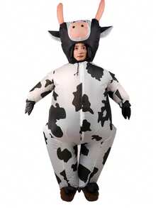 Halloween Christmas Party Cow Inflatable Costume, Unisex Inflatable Costume, Holiday Personalized Outfit Inflatable Costume, Blower Included, Battery Not Included - Size S Is Suitable for Heights 0.9m-1.2m - View 14
