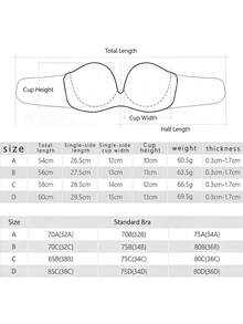1pc Women's Side-Wing Adhesive Bra, Invisible Seamless Comfortable Sticky Bra, Good Coverage, Makes Small Breasts Look Fuller, Suitable For Small Breasts, Evening Gowns, Wedding Dresses, Photography, Vacation, Travel - Multi-color - View 7