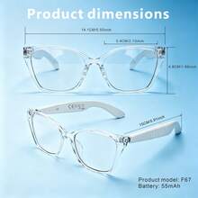 SENBONO AI Smart Audio Glasses, APP Translation Glasses, Wireless Calling, Wireless Music, Music Control, Voice Assistant, Suitable For Leisure/Work/Travel/Home, Fashion Glasses, Unisex, Widely Applicable - View 7