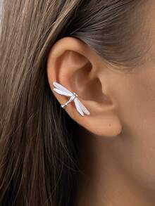 1/2pcs Dragonfly Ear Cuff Earrings, No Piercing Clip-On Earrings, Luxury Commuter Style, Versatile & Exquisite Women's Earrings, Suitable For Daily Wear And Party - Multicolor - View 4