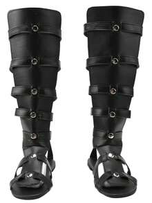 New Medieval Renaissance Roman Foot Fighter Retro Men's Shoes - Black - View 1
