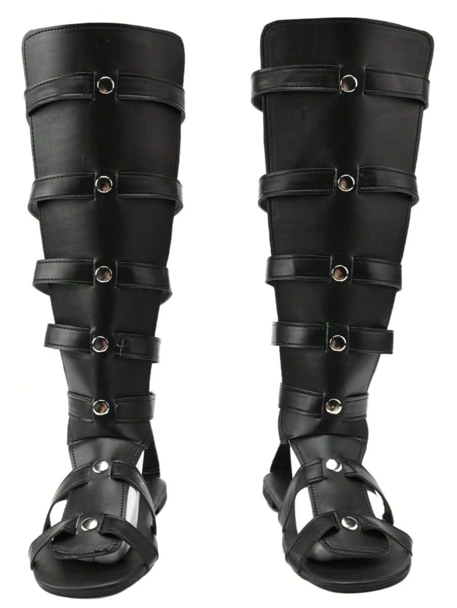 New Medieval Renaissance Roman Foot Fighter Retro Men's Shoes - Black - View 1