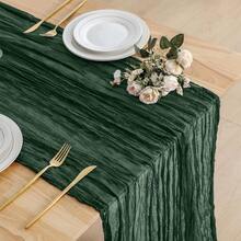 1pc Cheesecloth Table Runner, Semi-Transparent Gauze Tablecloth, Bohemian Or Rustic Style Wedding Table Decor, Suitable For Wedding Decoration, Arch Drapery, Bridal Shower, Holiday Party Decor - Multicolor - View 48