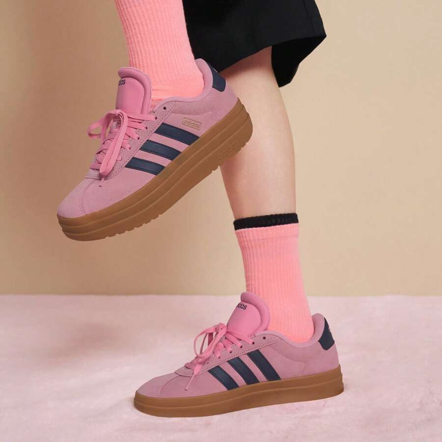 Adidas VL COURT BOLD T-Toe Retro Thick Sole Sports Casual Skate Shoes Training Shoes JI1789 - Hot Pink - View 1