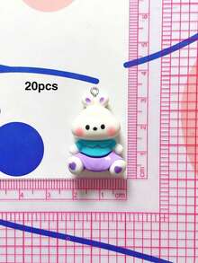 10/20/100pcs Glossy Cartoon Animal Pendants DIY Handmade Keychain Charms Bag Accessories - Multicolor - View 10