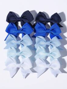 10pcs Assorted Colors Bow Hair Clips, Fashionable Versatile Hair Accessories, Suitable For Back To School Season, Practical And Durable - Hot Pink - View 1
