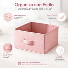 Pink Underwear Storage Box, Non-Woven Fabric Closet Organizer With Cardboard Reinforcement For Drawers And Shelves, 31x31x15cm Storage Container - 粉色 - 查看 5
