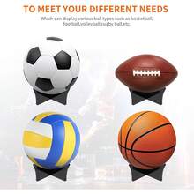 1/4 Ball Display Stand, PMMA Acrylic Black Minimalist Cross Design, Stable Non-Slip Support For Ball Display, Dust-Proof Storage And Display, Suitable For Basketball, Football, Volleyball, Rugby Collection Display, Fan Home Exhibition Ball Storage Decor - Multicolor - View 2