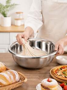Nestable Stainless Steel Mixing Bowl Set, Deep Multi-Function Vegetable Washing & Prep Basin, Stackable Kitchen Containers, Home Restaurant Baking Cooking, Fruit Vegetable Salad Storage Bowl - View 3