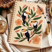 1PC A5 Rainforest Wind Tattoo Illustration Notebook Class Notes Handbook, Portable Notebook, Suitable For Professionals, Students And Office Use - Perfect Gift Choice - Multicolor - View 5
