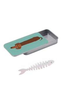 Mini Jewelry Storage Box With Fishbone Divider, Snap Closure Portable Jewelry Box, Inverted Dachshund Metal Matchbox, Easy To Carry Vintage Design, Multi-Functional Decorative Storage Box, Partitioned Storage For Earrings, Rings, Necklaces, Suitable For Commuting, Short Trips, Dorm Desk, Vanity Organization, Ideal For Delicate Girls, Students, Jewelry Lovers - Multicolor - View 14