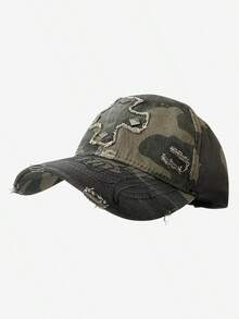 1 mũ lưỡi trai baseball vintage thời trang unisex thêu chữ, đính đinh tán hình chữ thập, phù hợp cho hoạt động ngoài trời, đi chơi và mặc hằng ngày - đinh tán - Xem 3