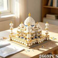 1400+Pcs Mini Leaning Tower Of Pisa Building Block Set, Taj Mahal And Neuschwanstein Castle Building Blocks, World Famous Architecture Assembly Model, High Difficulty Adult Toy Micro Particle Desktop Decor, Birthday Gift, Stress Relief Building Block Toy, Holiday Gift - Multicolor - View 3