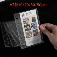 10/20/30/50pcs/Pack A7 Transparent Loose-Leaf Pages, Double-Sided Photo Album Inner Pages, Loose-Leaf Storage Pockets, Made Of High-Quality PP Material, Suitable For Idol Photo Cards, Postcards, Trading Cards, Photos And School Cards - Transparent - View 3