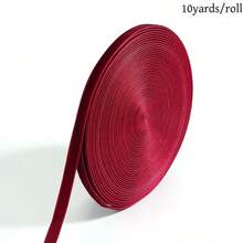 1-4cm 10yd Burgundy Single-Sided Velvet Ribbon, Handmade DIY Hair Accessories, Clothing Bows Supplies; Suitable For Christmas, Halloween, Wedding, New Year, Birthday, Back To School / Graduation Party Decoration, Bouquet Wrapping, Gift Wrapping Ribbon - Burgundy - View 11