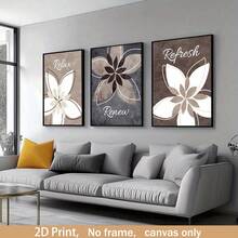 3-Piece Set Inspirational Floral Canvas Art - "Relax, Renew, Rebirth", Unframed Canvas Poster - Modern Minimalist Style, Suitable For Living Room, Bedroom, Home Office - Waterproof High-Quality Canvas, Canvas Wall Art - A - View 12