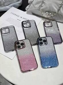 MewTrek Luxury Electroplated Phone Case With Rhinestones, Glitter And Sequins, New Fashion Silicone Shockproof Protective Soft Shell, Compatible With IPhone, Galaxy, Honor, MOTO - Pink - View 8