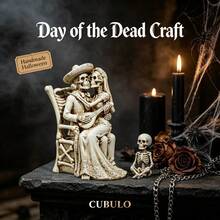 Cubulo 1PC/2PCS Skull Couple Gothic Silicone Resin Mold, Relief Flexible Tear Resistant Silicone, Smooth Easy Demold Casting Mould, Halloween DIY Craft For Gothic Ornament, Spooky Micro Landscape Decor & Handmade Festival Gift - 1PC Skeleton Couple Silicone Mold-wJ0199 - View 2
