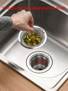 1pc Kitchen Sink Drain Filter And Plug, Round Kitchen Drain Stopper With Handle, Stainless Steel Garbage Disposal Plug, Common Anti-Clogging Kitchen Sink Strainer Basket Filter - Multicolor - View 4