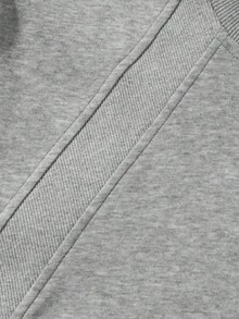 1pc Light Gray Men's Sweatshirt, Basic Crew Neck Pullover, Fine Knit Fabric, Draped Loose Fit, Minimalist Texture, Lazy Vacation Style, Machine Washable And Dry Cleanable, Early Autumn Short Trip Holiday Outfit - Light Grey - View 10