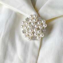 1pc/2pcs Shirt Pearl Button Cover, Vintage Cuff Button Clip, Suitable For Formal Wear, Wedding Gifts And Parties - Silver - View 3