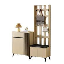 Modern Hall Tree & Coat Rack, Brown - Brown - View 1