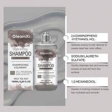 Milk Tea Gray 3-in-1 Color Depositing Shampoo 100ml | Cuci, Rawat, Warnai | Alat Penyegar Warna 3-in-1 | Lembut & Melembapkan Tanpa Merusak Rambut | Ukuran Portabel untuk Perjalanan | Krim Pewarna & Perawatan Rambut - Teh Susu Abu - View 3