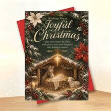 1 Greeting Card + 1 Envelope, Cute Christmas Card, Kangaroo And Gingerbread Man Theme, Merry Christmas, Gift For Friends, Winter Holiday Art Card - Single Piece - View 6