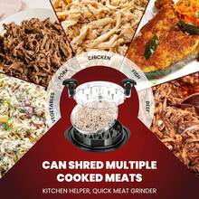 Upgraded 3-Layer Chicken Shredder Twist With Removable Tray For Mess-Free Meat Pulling. Large Chicken Breast Shredder Tool Includes Bonus Cleaning & Sponge Brushes. Clear Lid, Non-Slip Base & Heat Resistant. Perfect Mother's Day Kitchen Gift. - Multicolor - View 11