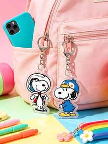 Snoopy Peanut Comic Cartoon Series Acrylic Bag Hanger, Featuring Space Astronaut Snoopy And Funny Penguin Costume Snoopy, Rust-Proof Metal Hardware, Stylish Accessory For Personal Items - Multicolor - View 8