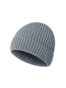Solid Color Ribbed Knit Baby Beanie, Warm Elastic Infant Hat For Boys And Girls, Autumn/Winter Outdoor Warm Woolen Cap - Baby Boy Series - View 12