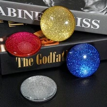 4Pcs Glitter Fridge Magnets Gift Box Set, Dreamy Ocean Starry Sky Round Refrigerator Magnets, Sparkling Shiny 4‑Color Decorative Magnets For Kitchen Home Cabinet Ornament, Holiday Present - 4 Pieces - View 4