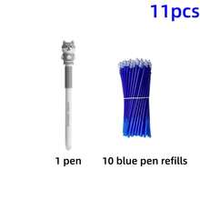 11pcs Erasable Neutral Pen Set, Includes 1 Pen + 10 Refills (Blue Ink), Pen Body With Built-In Eraser. Suitable For Note-Taking, Daily Writing, High-Quality Office And Student Stationery, Great Birthday Gift - Multicolor - View 15