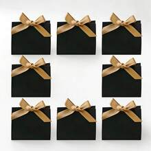 20/50pcs Mini Black Thank You Gift Boxes, Wedding Chocolate Packaging Paper With Ribbon, Holiday Gift Boxes, Small Business Supplies, Packaging Boxes, Wedding Supplies, Wedding Favors, Wedding Reception Decor, Back To School - View 4